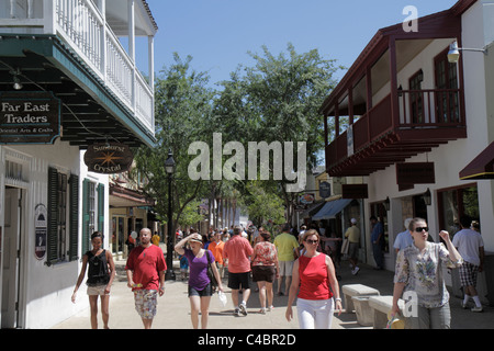 St. Saint Augustine Florida, St. George Street, Fußgängerzone Einkaufspassage, Shopping Shopper Shopper Shop Geschäfte Markt Märkte Markt Kauf Verkauf, re Stockfoto