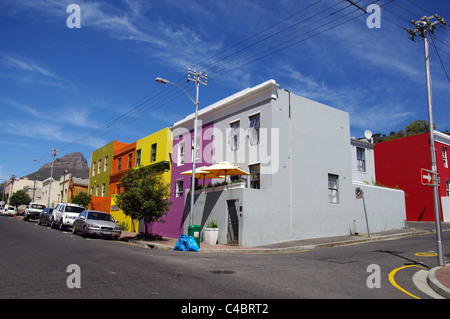 Bo-Kaap, das Gebiet von Cape Town, South Africa, früher bekannt als das malaiische Viertel. Stockfoto