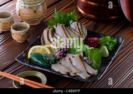 Sashimi vom Awabi Stockfoto