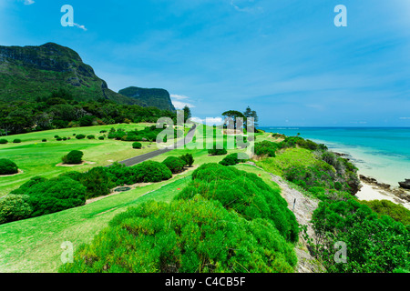 Golfplatz an der Küste von Lord Howe Island Stockfoto