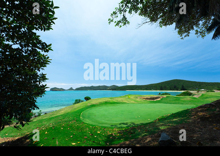 Golfplatz an der Küste von Lord Howe Island Stockfoto