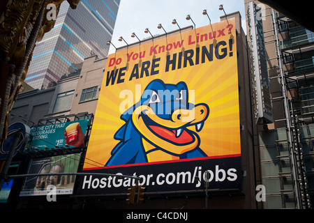 Ein Plakat für Internet-Hosting-Provider Host Gator auf dem Times Square in New York Stockfoto