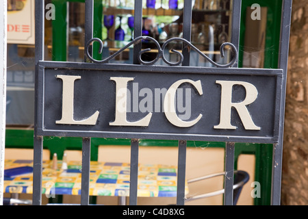 Lynton und Lynmouth Cliff Railway Zeichen Stockfoto