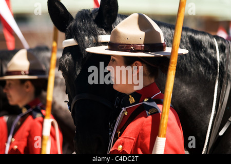 Mai 2011, Ottawa Ontario Kanada. Bilder von der Royal Canadian Mounted Police Musical Ride Kommissaren zu überprüfen. Stockfoto