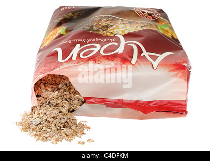 Offen 1,5 kg Beutel der Alpen original 100 % natürliches Müsli Frühstücks-Cerealien Stockfoto