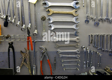 Werkstatt, Roller & Lambretta Museum, Rodan, Mailand Provinz, Italien Stockfoto