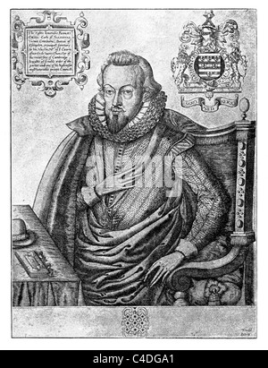 Porträt von Robert Cecil, 1. Earl of Salisbury (1563-1612), Spymaster, König James I von England; Schwarz und weiß-Abbildung; Stockfoto