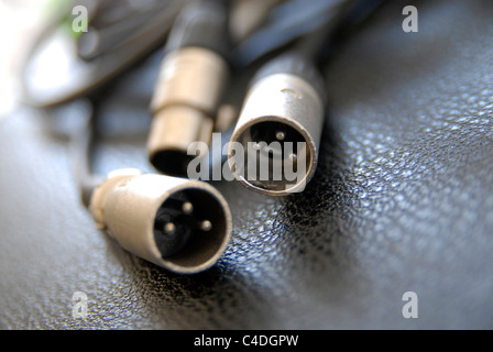 XLR 3 polig, sound,-Buchse, Kabel, Stockfoto