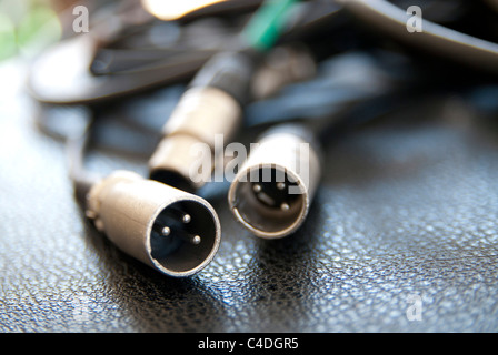 XLR 3 polig, sound,-Buchse, Kabel, Stockfoto