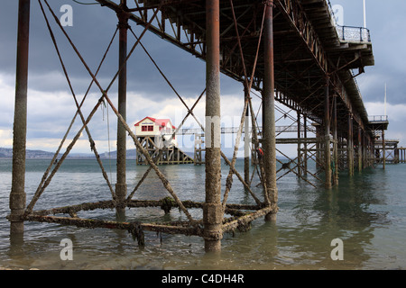 Pier, murmelt Mumbles, Stadt und Grafschaft von Swansea, Südwales, UK Stockfoto