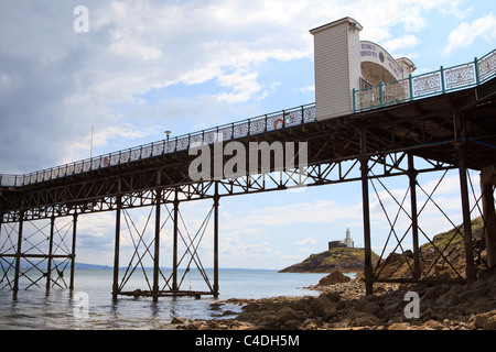 Pier, murmelt Mumbles, Stadt und Grafschaft von Swansea, Südwales, UK Stockfoto