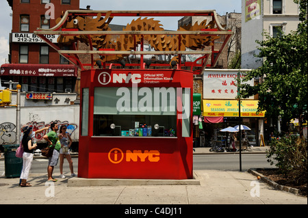 Touristen-Informationsbüro in Chinatown, New York City, USA. Stockfoto