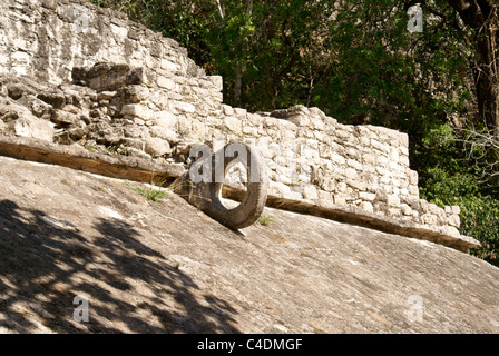 Mayan Ball Court Ring in der Cobá Gruppe in den Ruinen von Cobá, Quintana Roo, Mexiko Stockfoto