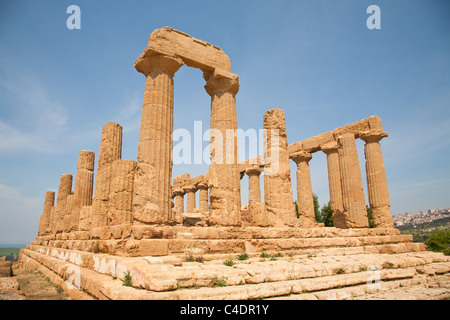 Tempel der Juno, Valley of the Temples, Agrigento, Sizilien Stockfoto