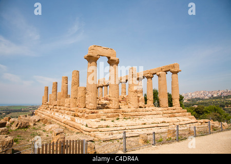 Tempel der Juno, Valley of the Temples, Agrigento, Sizilien Stockfoto