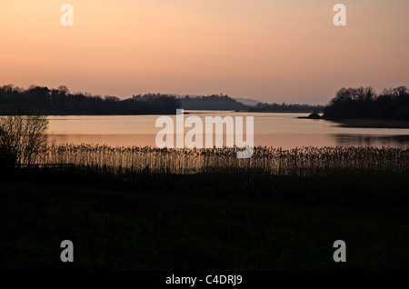 Sonnenuntergang über der oberen Lough Erne, Grafschaft Fermanagh, Nordirland Stockfoto