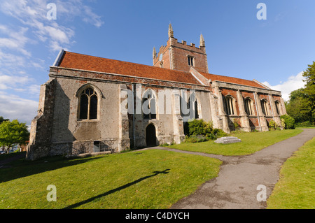 14. Jahrhundert Kirche von Str. Marys, Old Basing. Stockfoto