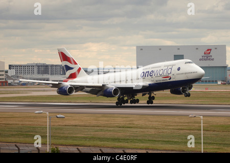 British Airways 747 Jumbo Jet am Flughafen London Heathrow Stockfoto