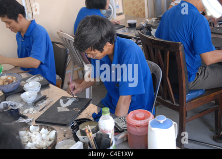 Mutter der Perle Arbeitnehmer, Saigon, Vietnam. Stockfoto