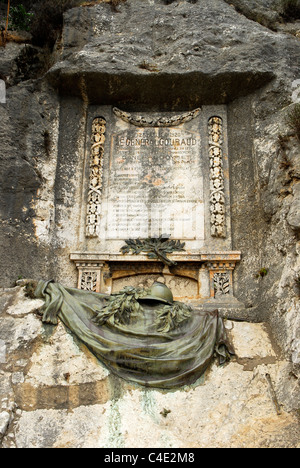 Stele von General Gouraoud vom Juli 1920 entlang der Nahr al-Kalb (Dog River), Libanon Stockfoto