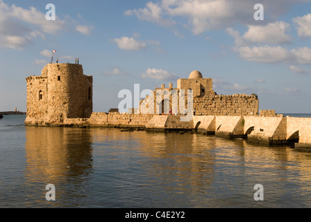 Meer Kreuzfahrerburg, Sidon (Saida), Süd-Libanon. Stockfoto