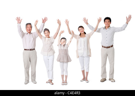 Multi-Generations Familienglück, Studioaufnahme Stockfoto