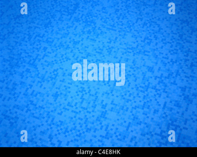 Detailed top view of a bottom of an outdoor swimming pool showing a pattern of blue ceramics tiles, Italy, Europe Stockfoto