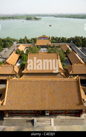 Ansicht der Stadt Kunming See & Peking vom Turm des buddhistischen Weihrauch; Longevity Hill, der Sommerpalast (Yihe Yuan Yiheyuan) China Stockfoto