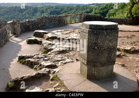 Topograph Yat Rock, Symonds Yat, Wye Valley, Gloucestershire, England, UK Stockfoto