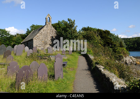 St. Tysilio Kirche Kirche Insel Menai Strait Anglesey gewidmet die keltischen Heiligen Tysilio Wales km UK GB Stockfoto