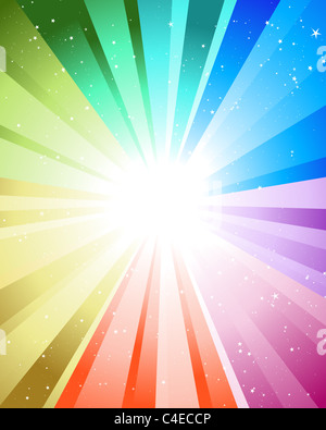 Festliche Strahlen mit vielen Stars. Vektor-Illustration. Stockfoto