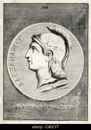 Klassische Porträt Alexanders des großen. Alexander III von Makedonien (356 bis 323 v. Chr.), allgemein bekannt als Alexander der große, Stockfoto