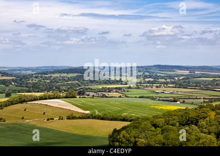 Blick über donhead Hohl in der wunderschönen englischen Landschaft von Dorset, England, Großbritannien Stockfoto
