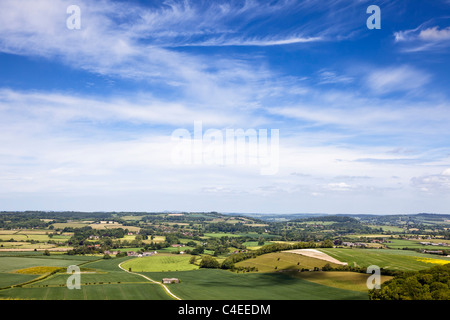 Landschaft Blick auf die Landschaft von Dorset an donhead Hohl, Dorset, England, Großbritannien Stockfoto