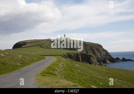 Shetland-Inseln Schottland erbaut 1821 von Robert Stevenson Sumburgh Head Leuchtturm ist das älteste in Shetland Stockfoto