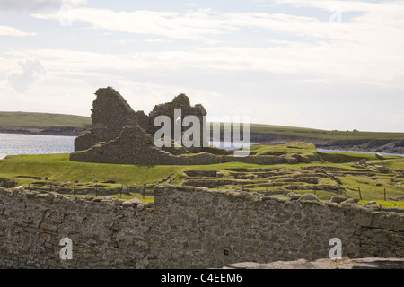Shetland-Inseln Schottland kann Jarlshof hat Überreste aus der Bronzezeit bis zur 17thc einschließlich ein ganzes Wikinger-Dorf Stockfoto