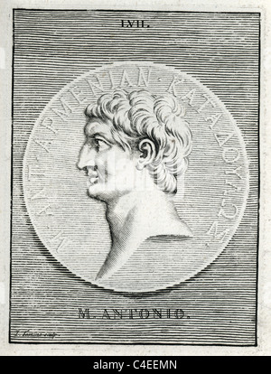 Klassische Portrait des Marcus Antonius (Marcus Antonius) ein römischer Politiker und General. Stockfoto