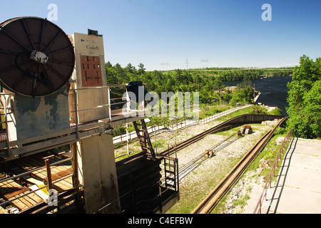 Die Marine Railway in großen Rutsche in Muskoka - Georgian Bay Region von Ontario Kanada. Stockfoto