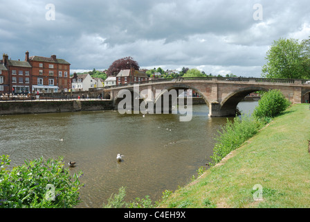 Bewdley Brücke, Fluss Severn, Worcestershire, UK Stockfoto