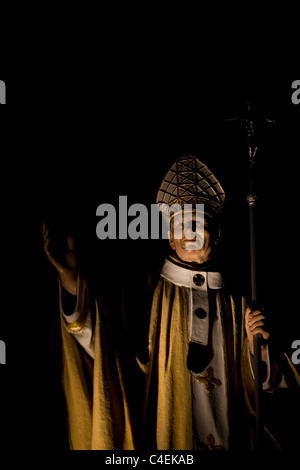 Skulptur von Papst Johannes Paul II. in der Kathedrale von Ponferrada in den französischen Weg nach Santiago De Compostela, Spanien gesehen Stockfoto