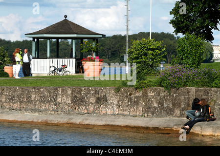 Pavillion-Hütte, Prien Stock Chiemsee Upper Bavaria Germany Stockfoto