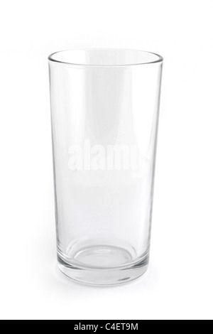 Einzigen leeren Glas isoliert auf weiss Stockfoto