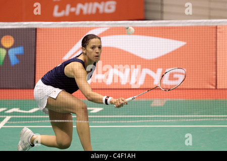 Elizabeth Cann von Großbritannien während der Frauen Singles Qualifikation der Li-Ning Singapore Open 2011. Stockfoto