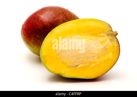 Mango auf weißem Hintergrund Stockfoto