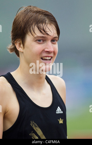 Lukas Verzbicas Sieger der Junioren eine Meile laufen beim 2011 NYC Grand Prix Leichtathletik -Wettbewerb Stockfoto