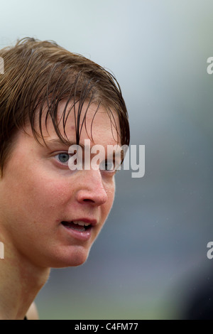 Lukas Verzbicas Sieger der Junioren eine Meile laufen beim 2011 NYC Grand Prix Leichtathletik -Wettbewerb Stockfoto