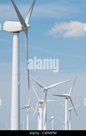 Gruppe von Windmühlen zur Stromerzeugung ökologischer Stockfoto