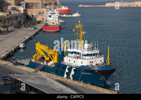 Die Offshore Supply ship Marianne-G in Maltas Grand Harbour Stockfoto