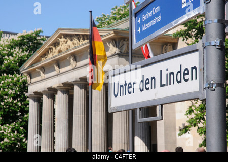 Die Neue Wache und Unter Den Linden in Berlin Stockfoto