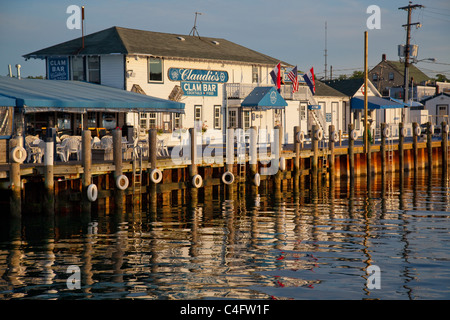 Claudios Muschel Bar in Greenport New York Stockfoto